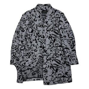 BANANA REPUBLIC Knit Collarless Coat Gray Wool Long Trench Peacoat Womens Large